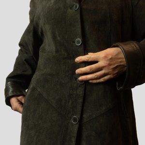 Vintage Oscar Leopold suede overcoat